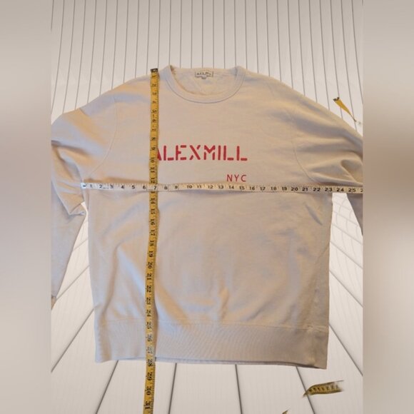 Alex Mill NYC Crewneck Cream Pullover Sweatshirt XL 100% Cotton - Picture 2 of 6